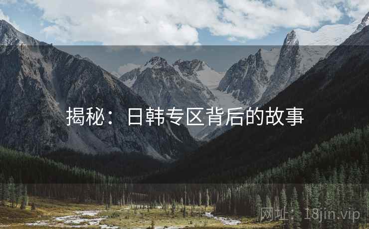 揭秘:日韩专区背后的故事